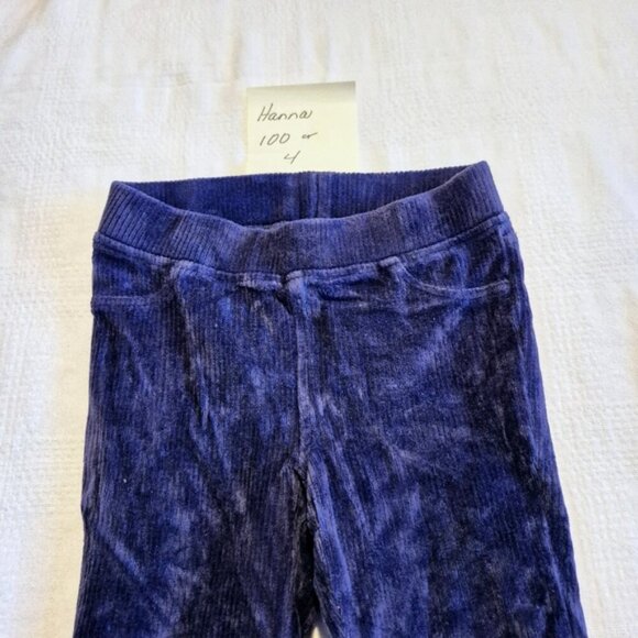 Hanna Andersson girls size 100 or 4 navy blue ribbed pull on pants, EUC - Picture 2 of 6